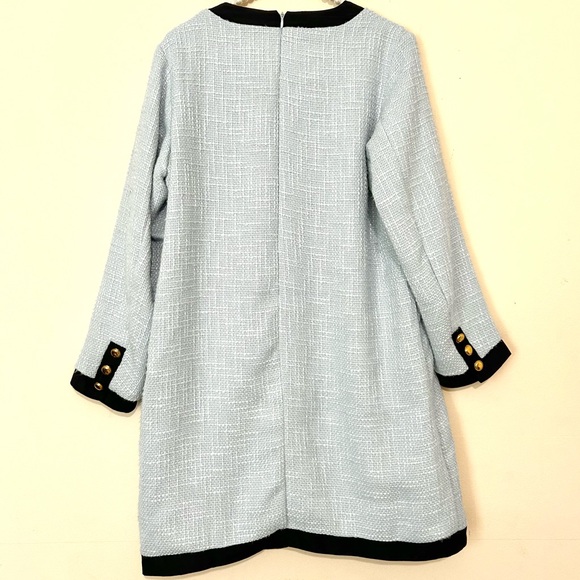 Tuckernuck Pomander Place Light Blue Coco Tweed Bow Dress SIZE MEDIUM - Picture 8 of 9